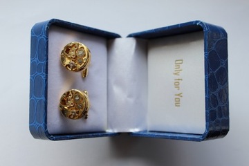 Золотые запонки Excempunk Watch Theckes Mechanism Gold