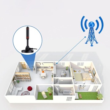МОЩНАЯ АКТИВНАЯ ВНУТРЕННЯЯ АНТЕННА DVB-T2 FHD 4K MUX-8 LTE ТВ-УСИЛИТЕЛЬ МАГНИТ