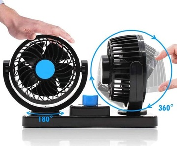 ДВОЙНОЙ ВЕНТИЛЯТОР НА 360° РЕГУЛИРОВКА АВТОМОБИЛЬНОГО ВЕНТИЛЯТОРА ТИХАЯ КАБИНА 12 В 24 В