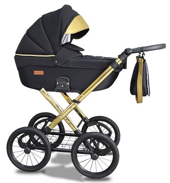 KLASYCZNY WÓZEK DZIECIĘCY 3W1 Uczio GOLD RETRO ZŁOTY Classic