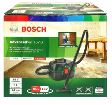 ADVANCEDVAC 18V-8 ПЫЛЕСОС ДЛЯ ВЛАЖНОЙ И СУХОЙ ЧИСТКИ BOSCH