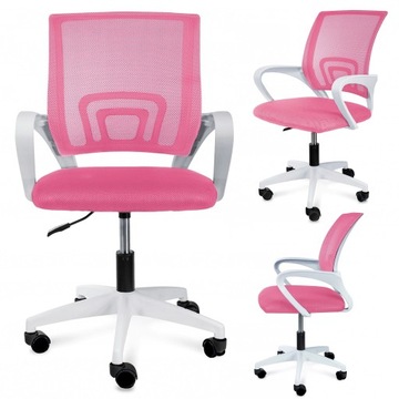 FOTEL BIUROWY KRZESŁO OBROTOWE KRZESŁO DO BIURKA RÓŻOWY ERGONOMICZNY MOCNY
