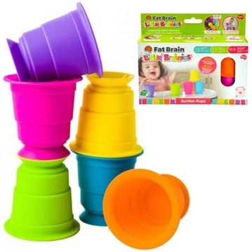FAT BRAIN TOYS Przyssawki Kubeczki Kubki do zabawy