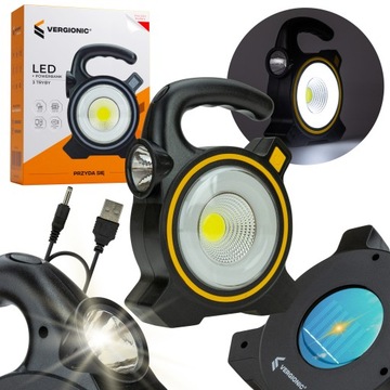 MOCNY HALOGEN PRZENOŚNY LAMPA AKUMULATOR POWERBANK