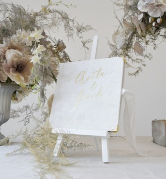 СВАДЕБНАЯ ГОСТЕВАЯ КНИГА, БЕЛАЯ, ЗОЛОТЫЕ БУМАГИ, бархат