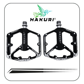 ПЕДАЛИ НА АЛЮМИНИЕВОЙ ПЛАТФОРМЕ, 3 ПОДШИПНИКА, 10 ШТИФТОВ, легкий вес ENDURO MTB HAKURI