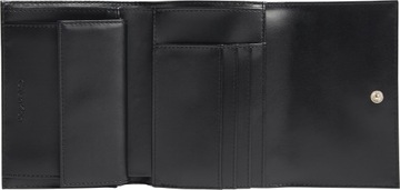 CALVIN KLEIN BEZPIECZNY PORTFEL LOCK TRIFOLD BLACK