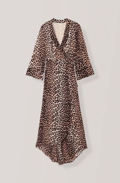 GANNI sukienka 36 S LEOPARD PRINT GEORGETTE DRESS