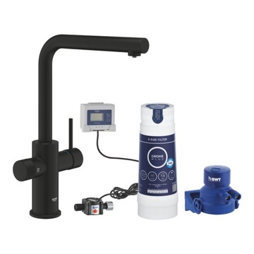Bateria kuchenna stojąca GROHE Blue Pure Vento 30579KF0 z filtrem czarna