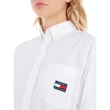 TOMMY HILFIGER KOSZULA DAMSKA OVERSIZE BIAŁA r.S