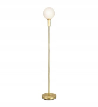 Lampa podłogowa Markslöjd Minna 40 W biały mosiądz 144,5 cm E14 metal/szkło