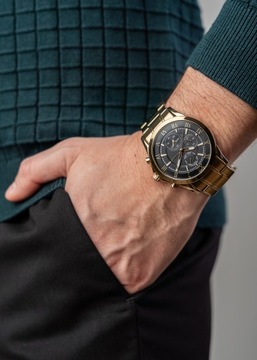 Zegarek męski Paul Lorens NEXTON multi-datownik ZŁOTY stylowy BOX+ GRAWER