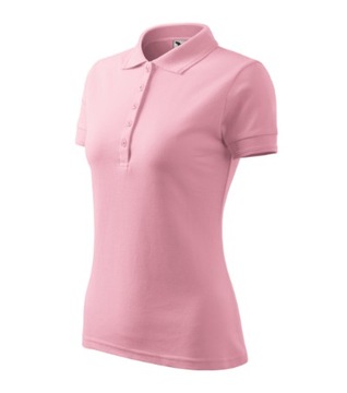 KOSZULKA PIQUE POLO DAMSKA MALFINI 210 BAWEŁNIANA T-SHIRT różowa S