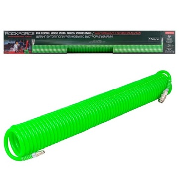 WĄŻ PRZEWÓD 8x12MM 15M SPIRALNY POLIURETANOWY PNEUMATYCZNY DO KOMPRESORA