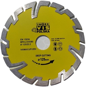TARCZA DIAMENTOWA DO CIĘCIA BETON KOSTKA 125mm
