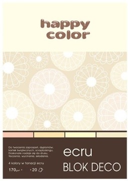 HAPPY COLOR BLOK DECO A5 20k 170g ECRU KREMOWY