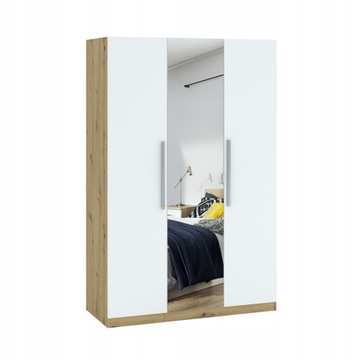 SZAFA Z LUSTREM TRZYDRZWIOWA DĄB ARTISAN 136CM