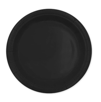 Talerzyki papierowe czarne jednokolorowe 18cm 6szt