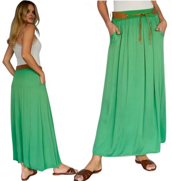 SPÓDNICA MAXI zwiewna włoska jakość KOLORY uni