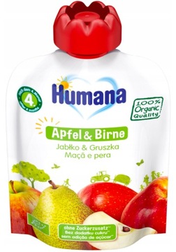 HUMANA 100% Organic Mus jabłko-gruszka po 6 mc 90g