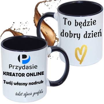 KUBEK Z TWOIM WŁASNYM DOWOLNYM NADRUKIEM FOTO ZDJĘCIEM LOGO NA PREZENT
