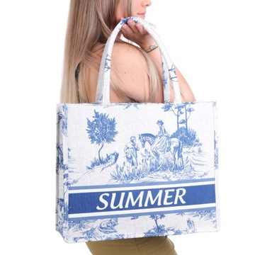Torba damska plażowa shopper miejska zakupowa na lato