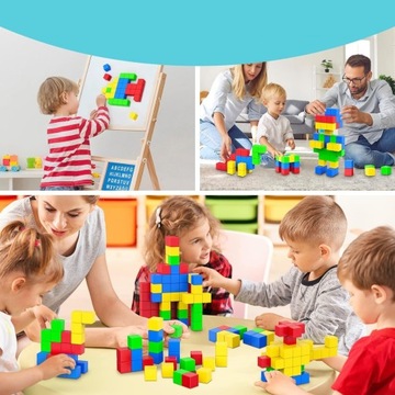 ZABAWKI MAGNETYCZNE DLA CHŁOPCÓW I DZIEWCZĄT, 24 SZT. KLOCKÓW MAGNETYCZNYCH