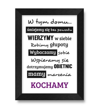 Nowoczesne OBRAZY Z NAPISAMI TEKSTAMI w ramie