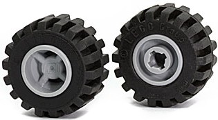 LEGO KOŁO Z OPONĄ JASNO SZARE 11x12 6014bc01