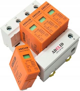 ОГРАНИЧИТЕЛЬ ПЕРЕНАПРЯЖЕНИЯ ADELID 3-ФАЗНЫЙ B+C T1+T2 4P