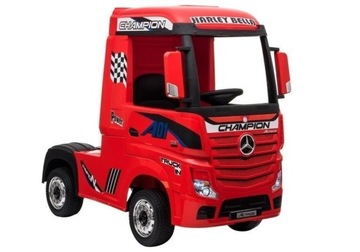 Auto na akumulator Ciężarówka TIR Mercedes Actros 4x4 Skóra Pilot Czerwony