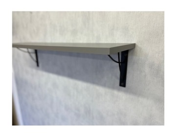 PÓŁKA ŚCIENNA W STYLU LOFT 82cm POPIEL podpórka