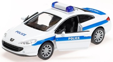 WELLY METALOWE AUTO MODEL PEUGEOT 407 COUPE POLICJA RADIOWÓZ