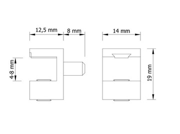 Полкодержатель стеклянный, стержень 5 мм, никель