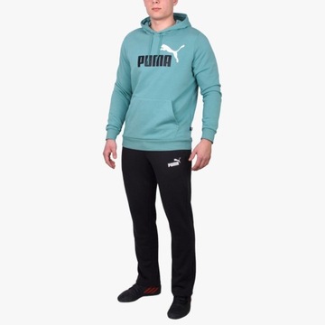 Męskie Spodnie Dresowe Puma Prosta Nogawka Czarne Bawełniane r. XL