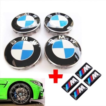 BMW DEKIELKI KAPSLE 68MM NOWE komplet + naklejki