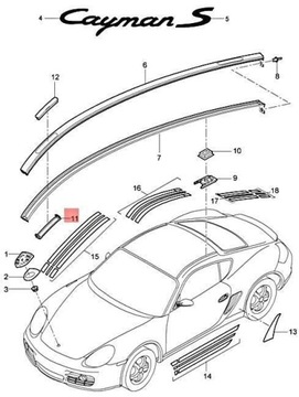 PORSCHE CAYMAN 987 987C DRŽÁK 98755972900