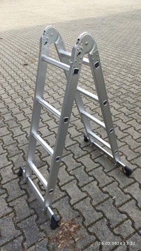 Drabina Aluminiowa Przegubowa 2x4 - 2,45m /uniwersalna przystawno-rozstawna