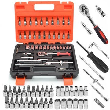 Zestaw Kluczy Nasadowych 1/4 klucze nasadowe grzechotka TORX BITY INBUS 46*