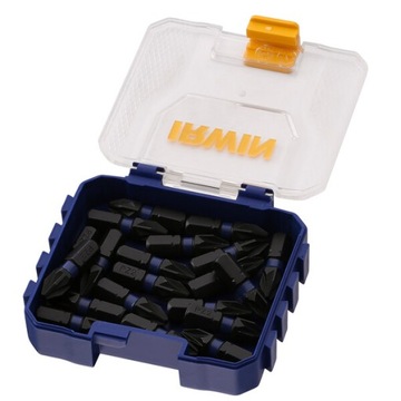 IRWIN BIT BITY UCHWYT KOŃCÓWKA UDAROWA GROTY GROT UDAROWY PZ2 25mm (20szt.)