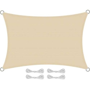 Pepita Deluxe kwadratowy żagiel przeciwsłoneczny 2x3m 160g/m2 #beżowy