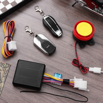 UNIWERSALNY MOTOCYKLOWY ALARM ANTYKRADZIEŻOWY 12V Z PILOTEM