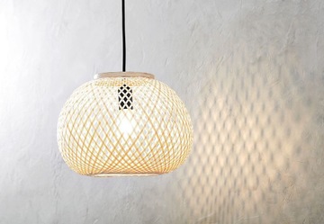 БАМБУКОВЫЙ ПОТОЛОЧНЫЙ АЖУРНЫЙ ПОДВЕСНОЙ СВЕТИЛЬНИК, ЗАВЕРТАННАЯ ЛЮСТРА БОХО