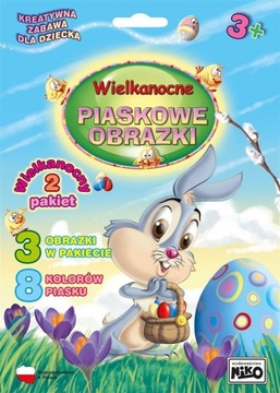 Piaskowe malowanki WIELKANOC 3 OBRAZKI ZAJĄCZEK P2