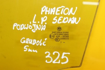 SKLO (OKNO) BOČNÍ DVEŘE LEVÝ PŘEDNÍ DVOJITÁ TLOUŠŤKA 5MM LEPIDLO VW PHAETON