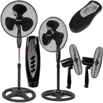 MOCNY WENTYLATOR STOJĄCY PODŁOGOWY WIATRAK REGULOWANY OBROTOWY TIMER PILOT