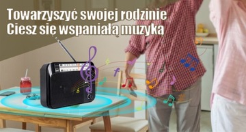 Портативное радио Retekess TR604, FM AM, с большим динамиком, для пожилых людей