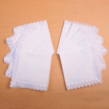 6 пустых белых кружевных нагрудных платков для женщин, маленькие