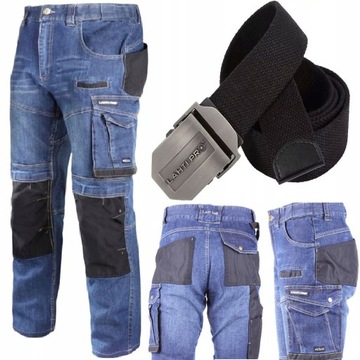 LAHTI PRO Spodnie robocze jeans roz. XL + PASEK