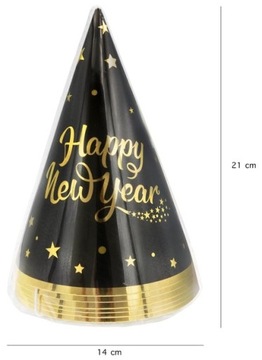 CZAPECZKI HAPPY NEW YEAR SYLWESTER NOWY ROK 6 SZT